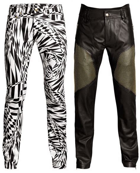 men versace techno pants|Versace leather pants.